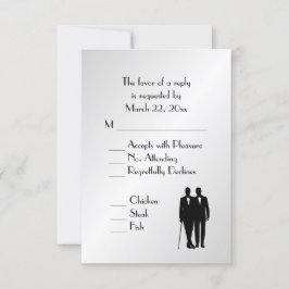 Menú Groom y Groom Boda RSVP Plata