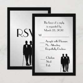 Menú Groom y Groom Boda RSVP Plata