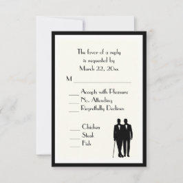 Menú Groom y Groom Wedding RSVP Crema clásico