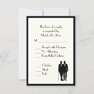 Menú Groom y Groom Wedding RSVP Crema clásico