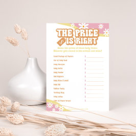 Menú Groovy Baby Shower Games, Boho Retro, Vibe de los 