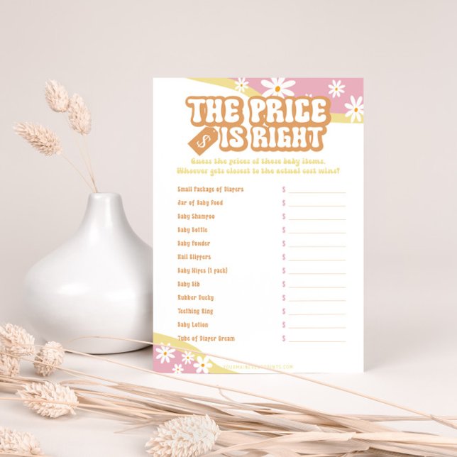 Menú Groovy Baby Shower Games, Boho Retro, Vibe de los  (Subido por el creador)