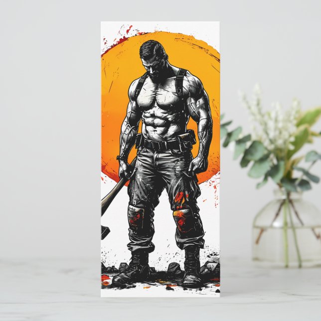 Menú guerrero bárbaro fantasía medieval fuerza hummer (Anverso de pie)