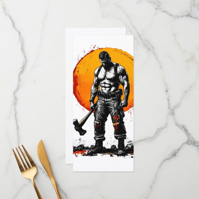 Menú guerrero bárbaro fantasía medieval hummerMenú plan (Anverso/Reverso In Situ)