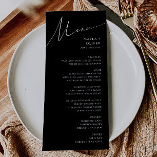 Menú Guión Minimalista caprichoso   Boda negro
