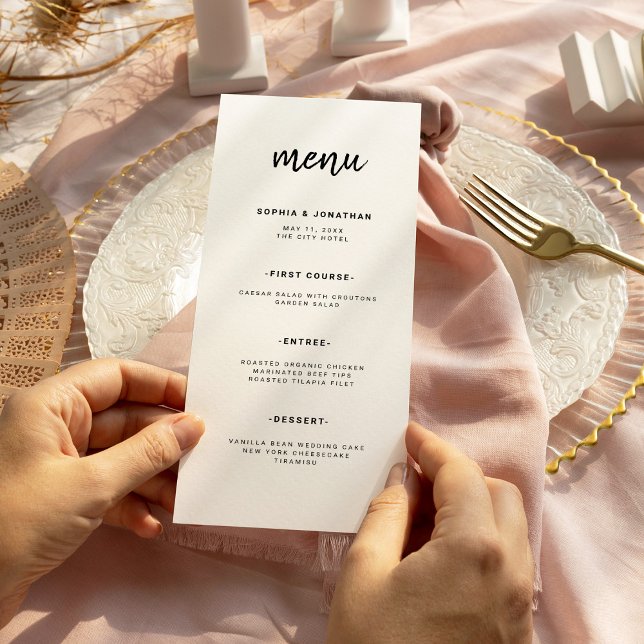 Menú Guión Minimalista moderno | BODA (Subido por el creador)