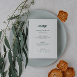 Menú Guión Minimalista moderno | Boda verde esmeralda<br><div class="desc">Esta elegante y minimalista tarjeta de menú boda cuenta con una tipografía de escritura moderna y un texto limpio y sans serif para un diseño sencillo y elegante de color verde esmeralda y blanco que le encantará.</div>