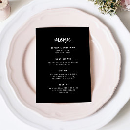 Menú Guión Minimalista moderno negro | BODA