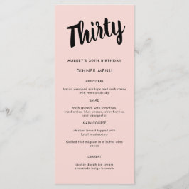 Menú Guión moderno Cualquier año 30 Fiesta de cumpleaño