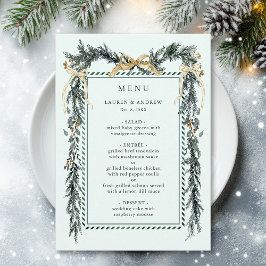 Menú Guirnalda de Vegetación Invernal Boda Verde Menta