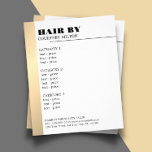 Menú Hairstylista de la línea blanca minimalista F<br><div class="desc">Elegante diseño de plantillas de folletos de menú para profesionales relacionados con la belleza y el cabello. Diseño sencillo y elegante con una línea falsa de oro/negro y fondo blanco. Diseño elegante y limpio. Si necesita ayuda para personalizar de este producto,  por favor contáctenos.</div>