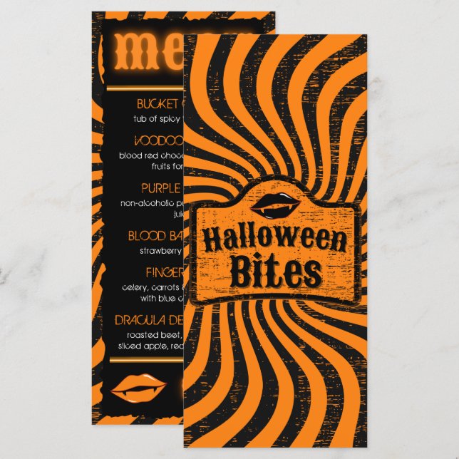 Menú Halloween angustiado (Anverso / Reverso)
