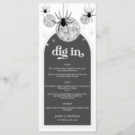 Menú Halloween Retro Disco Spiders & Disco Ball Boda