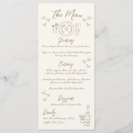 Menú Hand Draw Quirky Whimsical Wedding