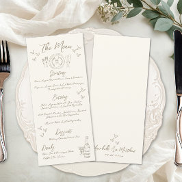 Menú Hand Draw Quirky Whimsical Wedding