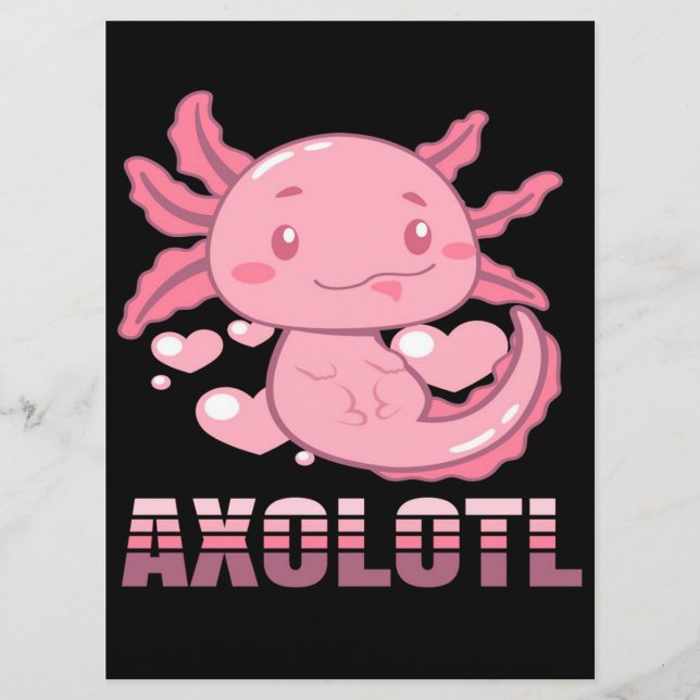Menú Heart Axolotl | personalizado lindo Axolotl (Anverso)