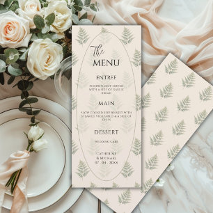 Menú Helechos Verdes Enmarcan Boda Elegante