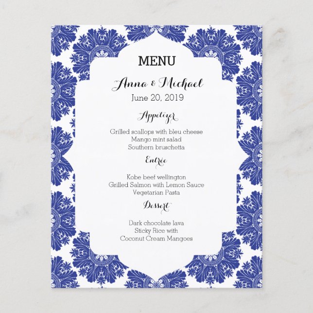 MENU Hermosa suite Boda barroca azul y blanca (Anverso)