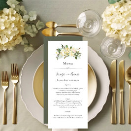 Menú Hermoso Boda floral de rosas blancas