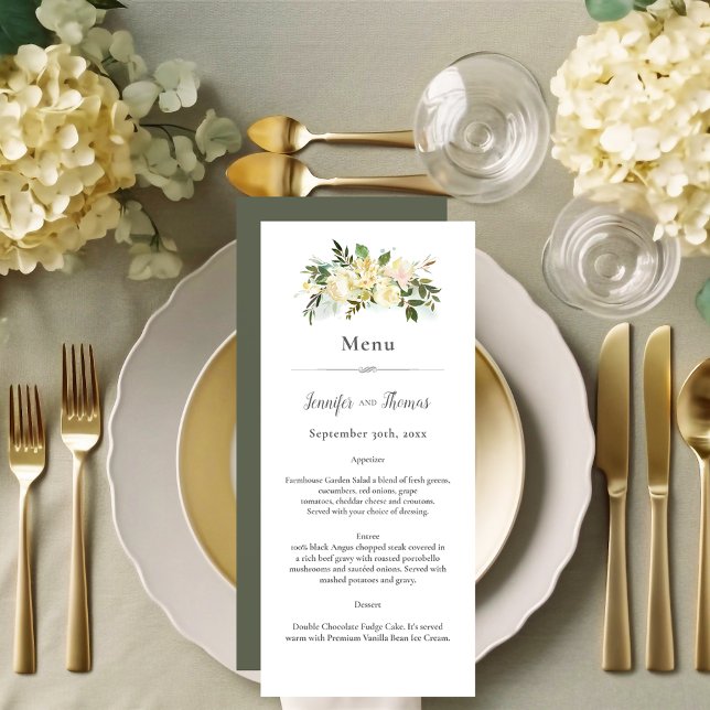 Menú Hermoso Boda floral de rosas blancas (Subido por el creador)