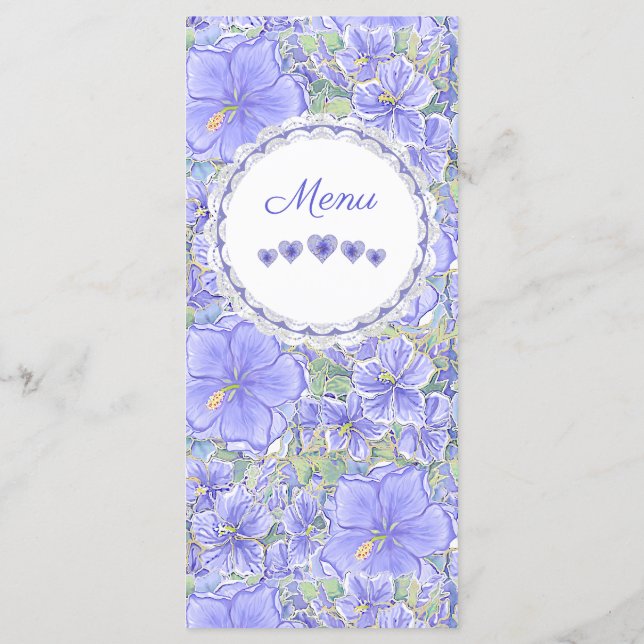Menú Hibiscus & lace BLUE (Reverso)