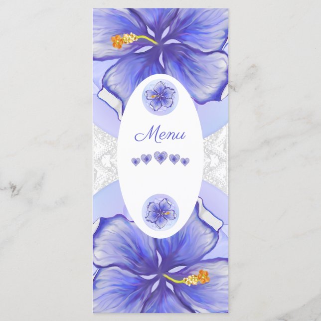 Menú Hibiscus & lace BLUE (Reverso)