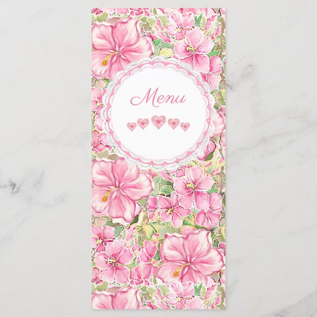 Menú Hibiscus & lace PINK (Reverso)