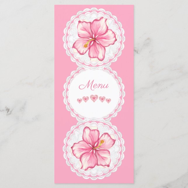 Menú Hibiscus & lace PINK (Reverso)