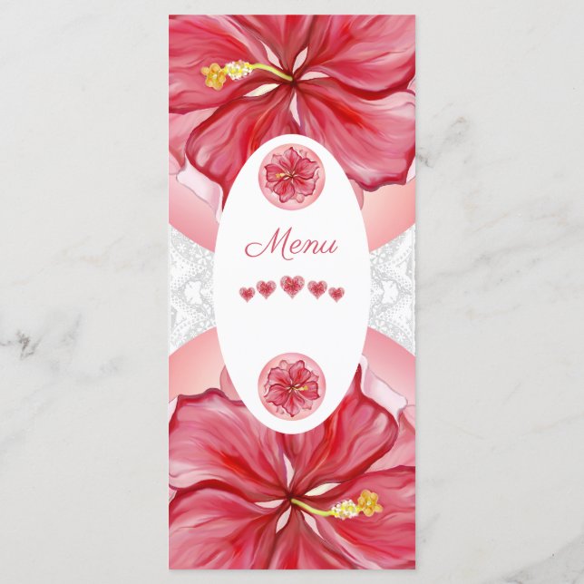 Menú Hibiscus & lace RED (Reverso)