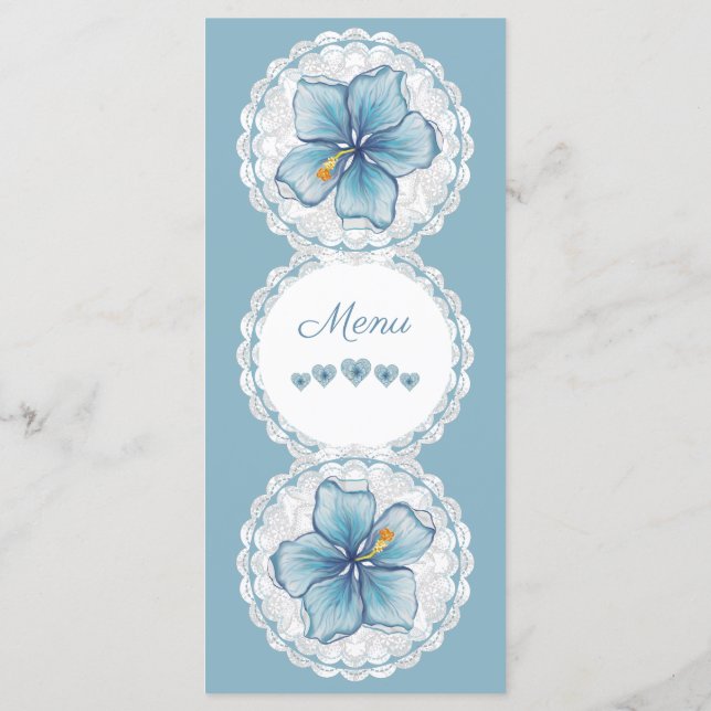 Menú Hibiscus & lace TURQUOISE (Reverso)
