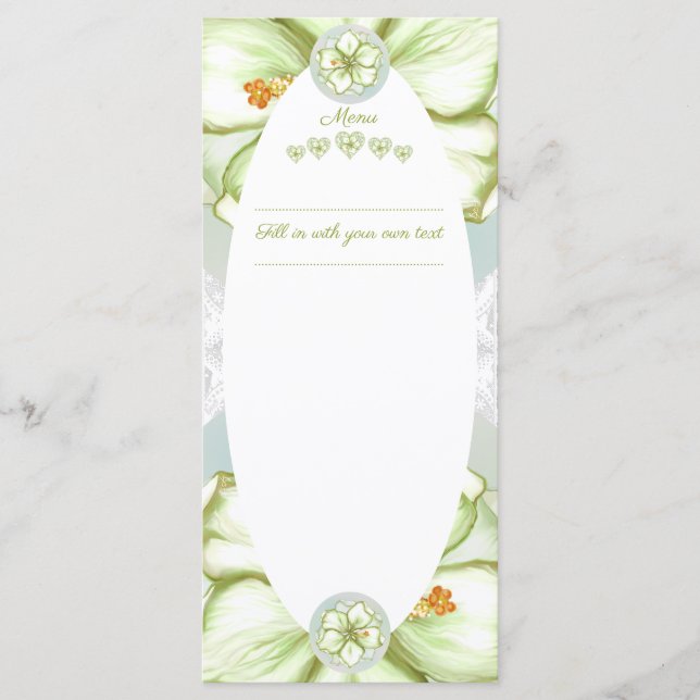 Menú Hibiscus & lace WHITE (Anverso)