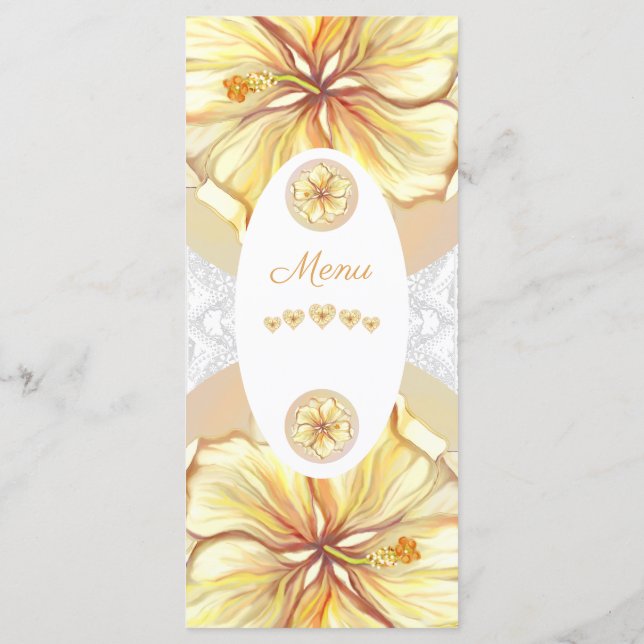 Menú Hibiscus & lace YELLOW (Reverso)