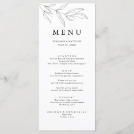 Menú Hoja de hoja de dibujo de líneas