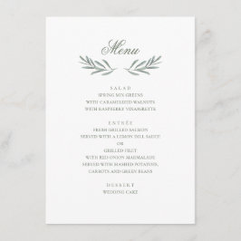 Menú Hojas de olivo sencillas. Boda italiana. Botánico