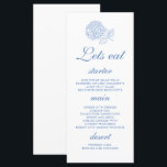 Menú Hydrangea Dusty Blue Floral Boda<br><div class="desc">Menú de Bodas Hydrangea Dusty Blue Floral. Elementos coincidentes disponibles.</div>