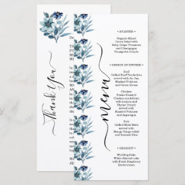 Menú Ilustración de Acuarela Rústica con Ramo Floral Az