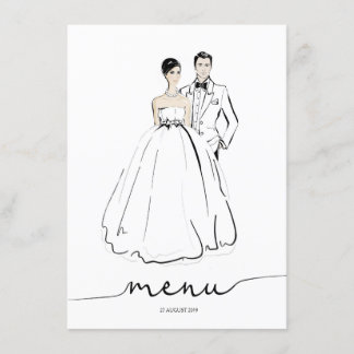 Menú Ilustracion Groom y Bride Fashion