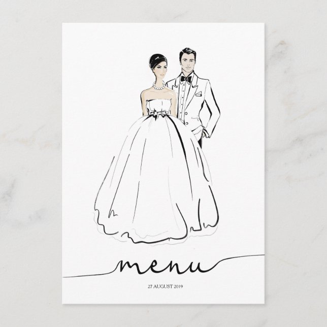 Menú Ilustracion Groom y Bride Fashion (Anverso)