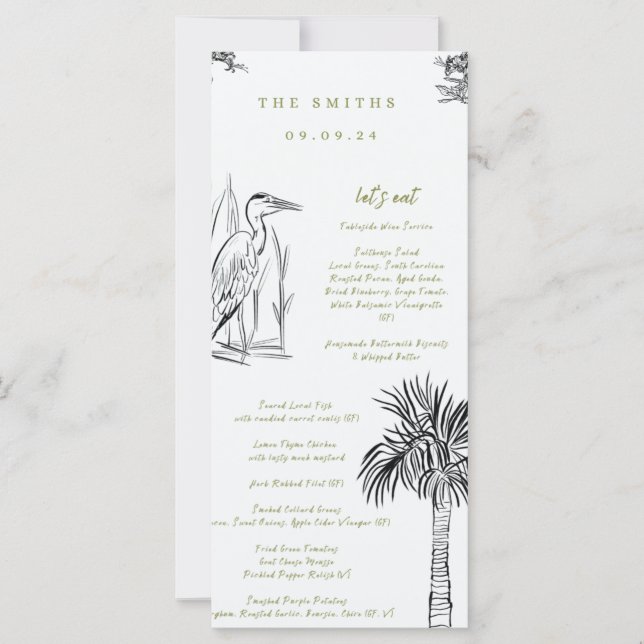 Menú ilustrado sureño de bajo nivel (Anverso)