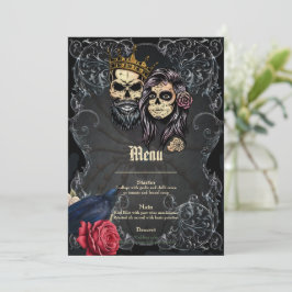 Menú Impresionante diseño de boda gótico oscuro con crá