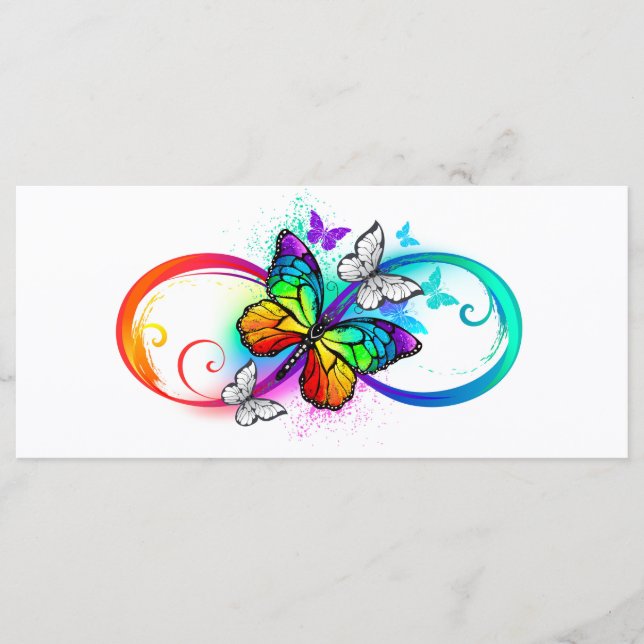 Menú Infinidad brillante con la mariposa arcoiris (Anverso)
