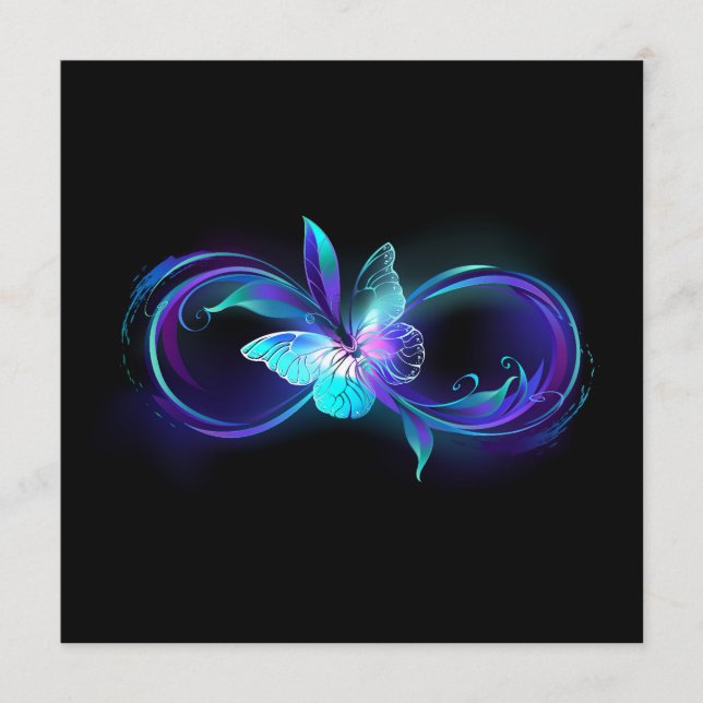 Menú Infinito brillante con mariposa mágica (Anverso)