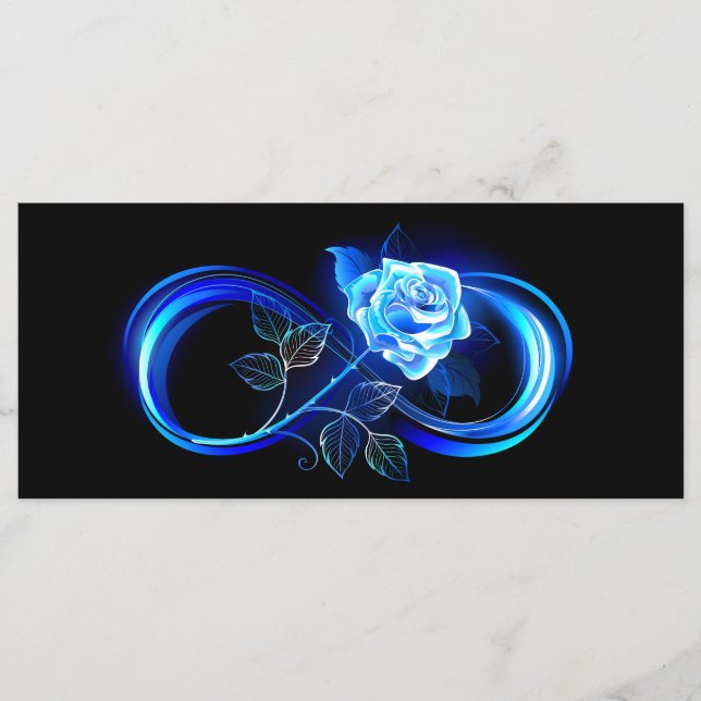 Menú Infinito brillante con rosa azul (Anverso)
