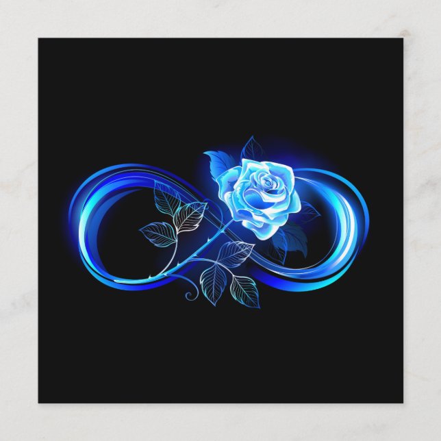Menú Infinito brillante con rosa azul (Anverso)