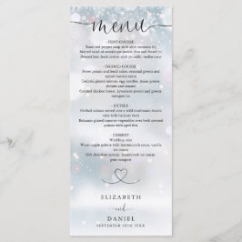 Menú Invierno Snowflakes Heart Script Boda Cena