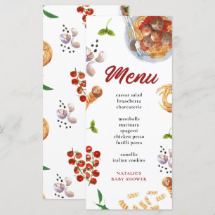 Menú italiano Watercolor Meatball