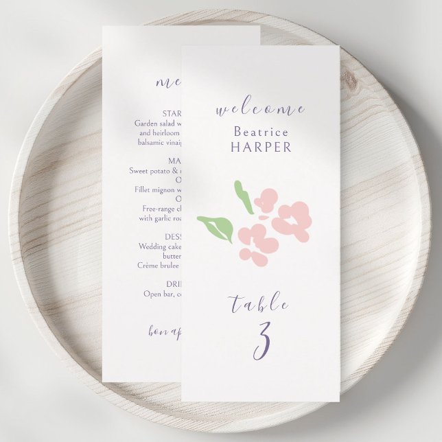 Menú Ivory | Floral Wedding Table number Combo Flat  (Subido por el creador)