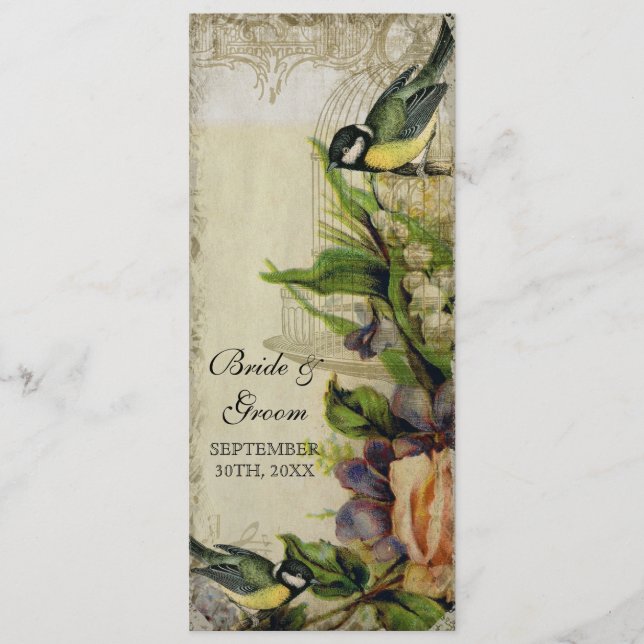 Menú Jaula de pájaros de la canción del amarillo del (Anverso)