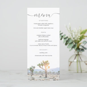 Menú Joshua Tree Boho Boda moderno y elegante