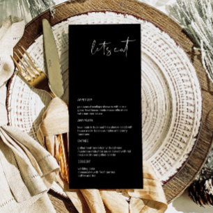 Menú JOVI - Blanco Negro Moderno Minimalista Comamos el